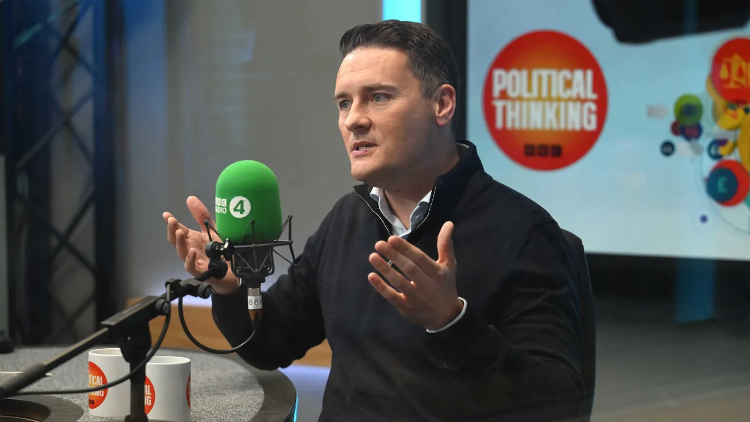 BBC Former Health Secretary Wes Streeting giving an interview to the BBC's Political Thinking podcast